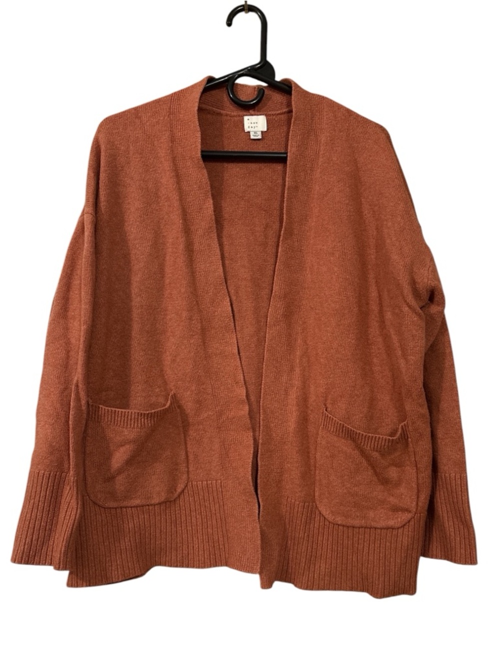 a new day Open-Front Rust Orange Cardigan